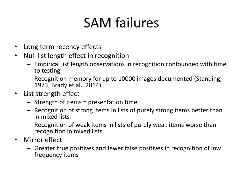 sam failures