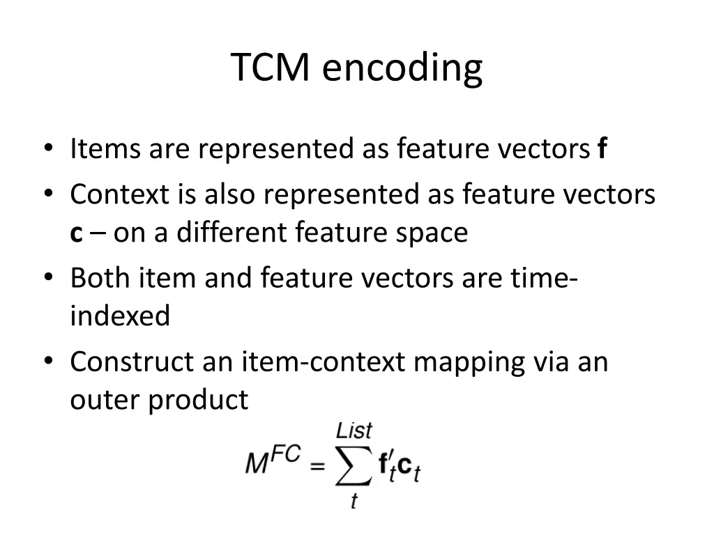 tcm encoding