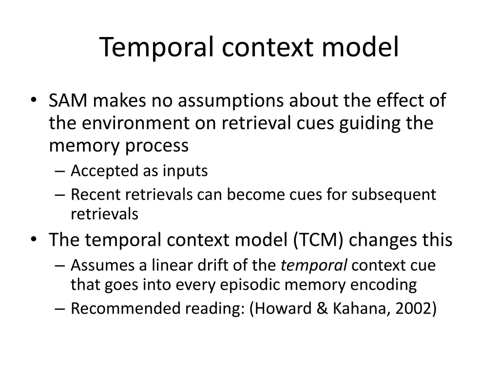 temporal context model