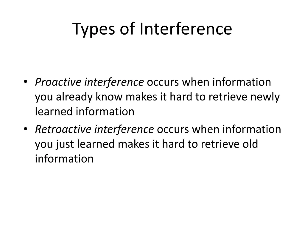 types of interference