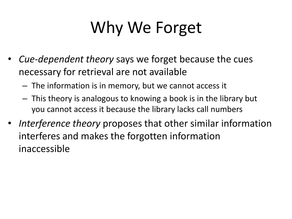why we forget 1