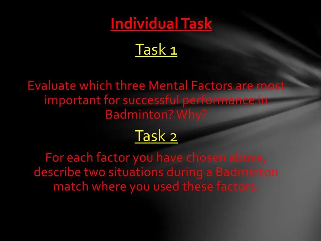 individual task