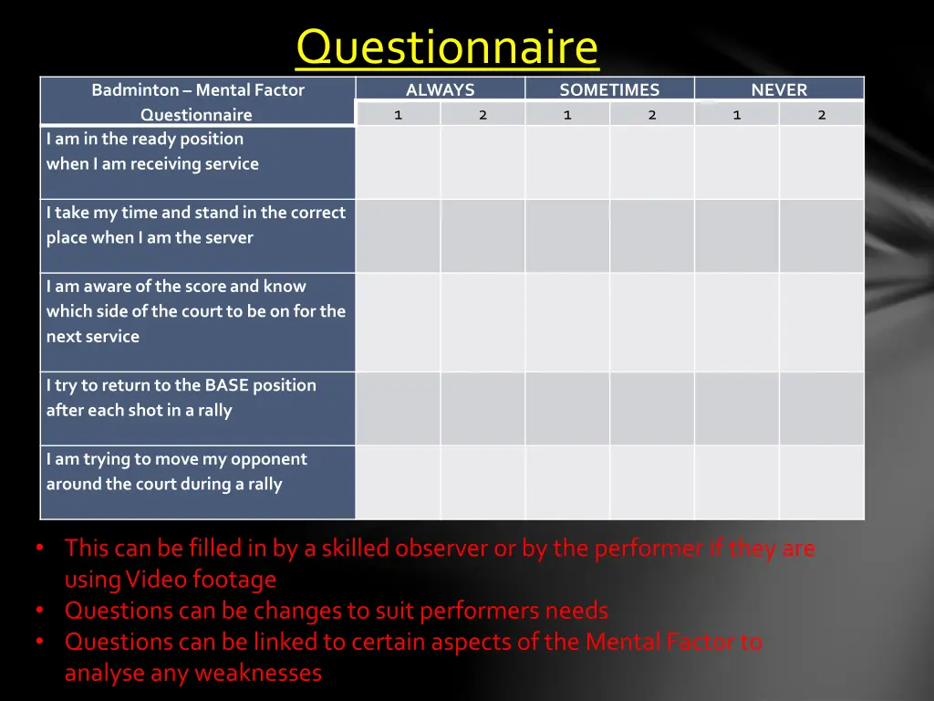 questionnaire