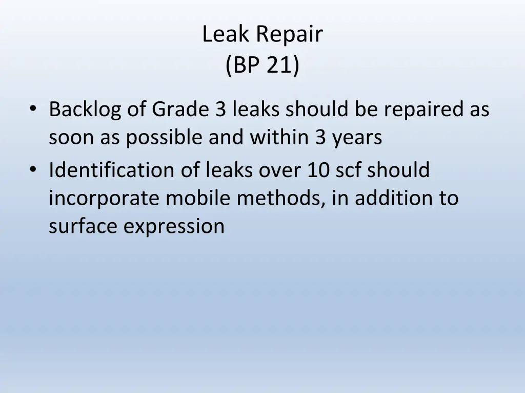 leak repair bp 21