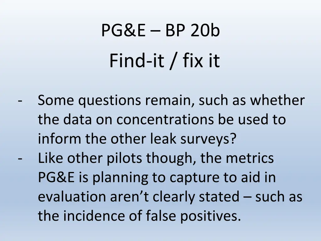 pg e bp 20b find it fix it 1