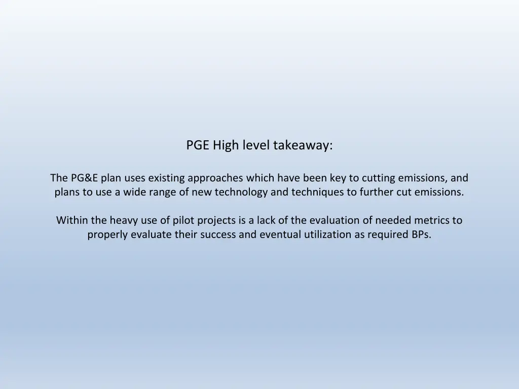 pge high level takeaway