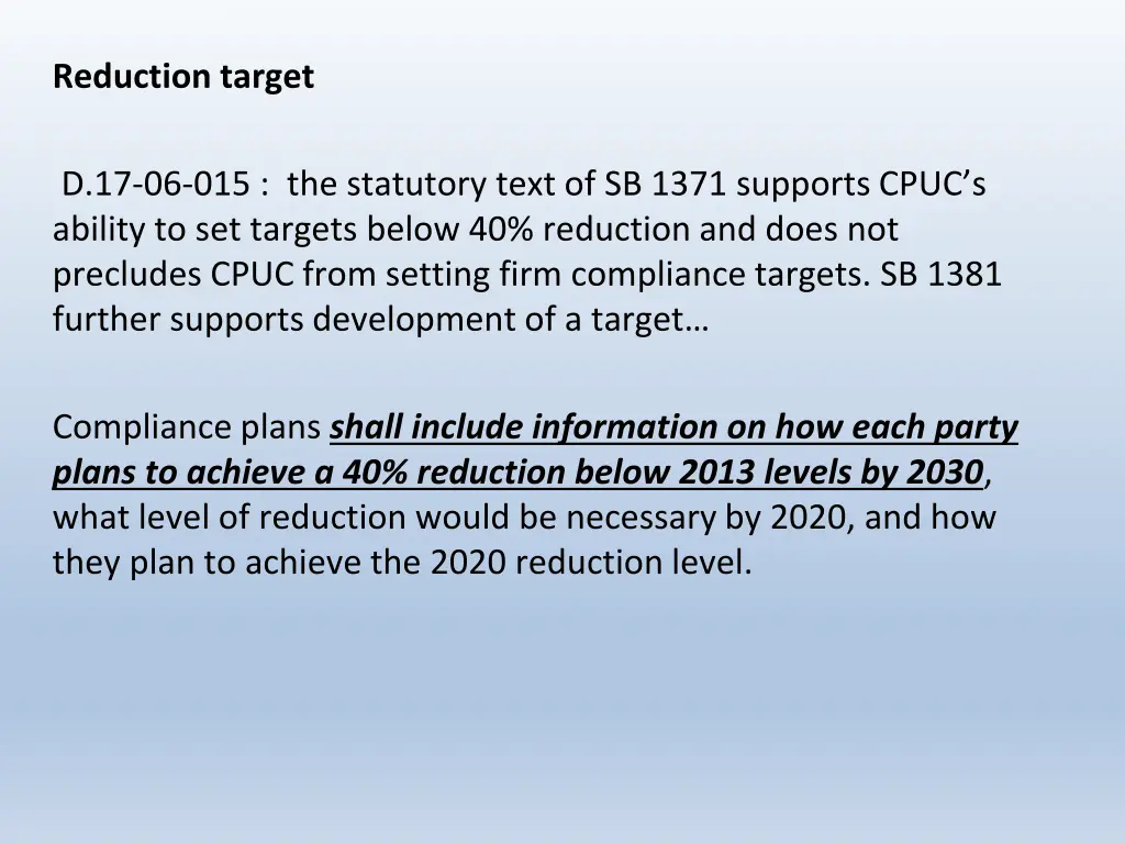 reduction target