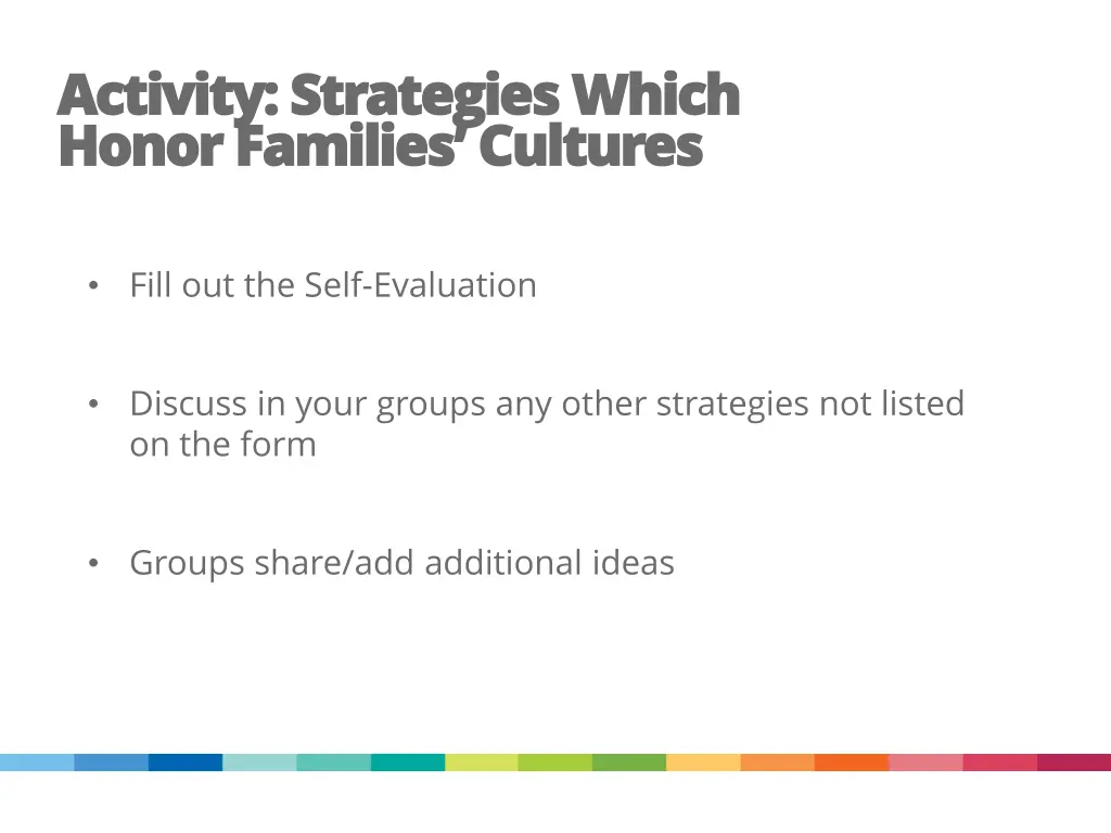 activity strategies which activity strategies