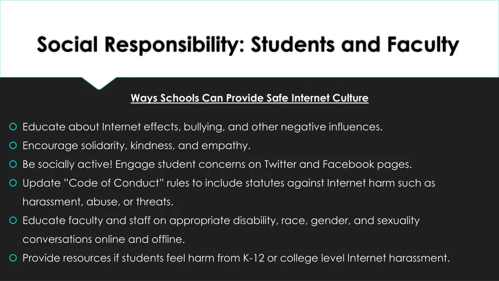 social responsibility students and faculty