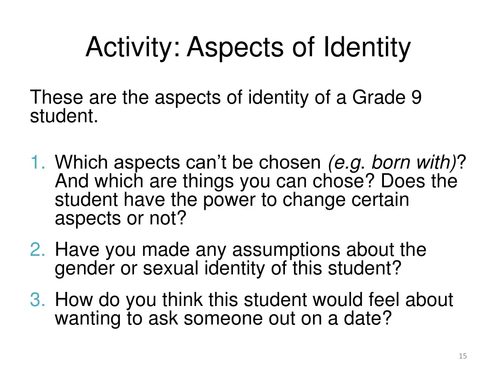 activity aspects of identity