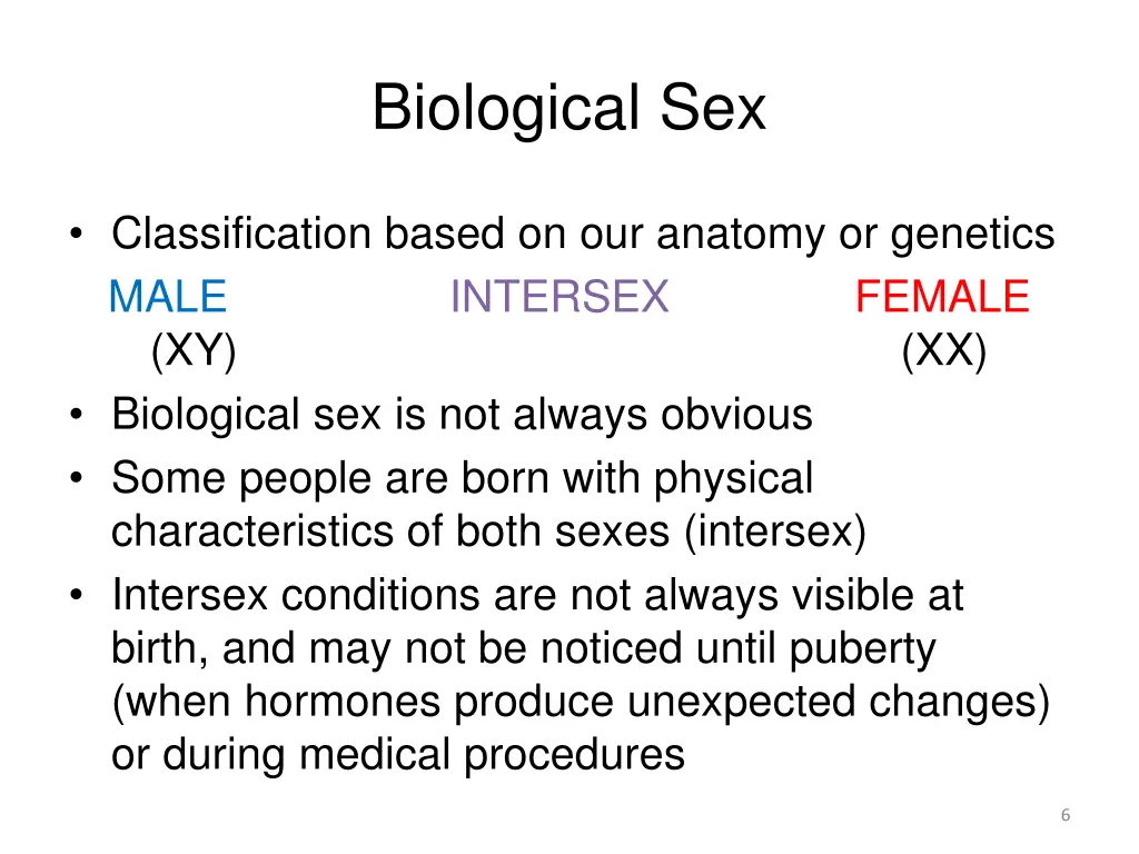 biological sex