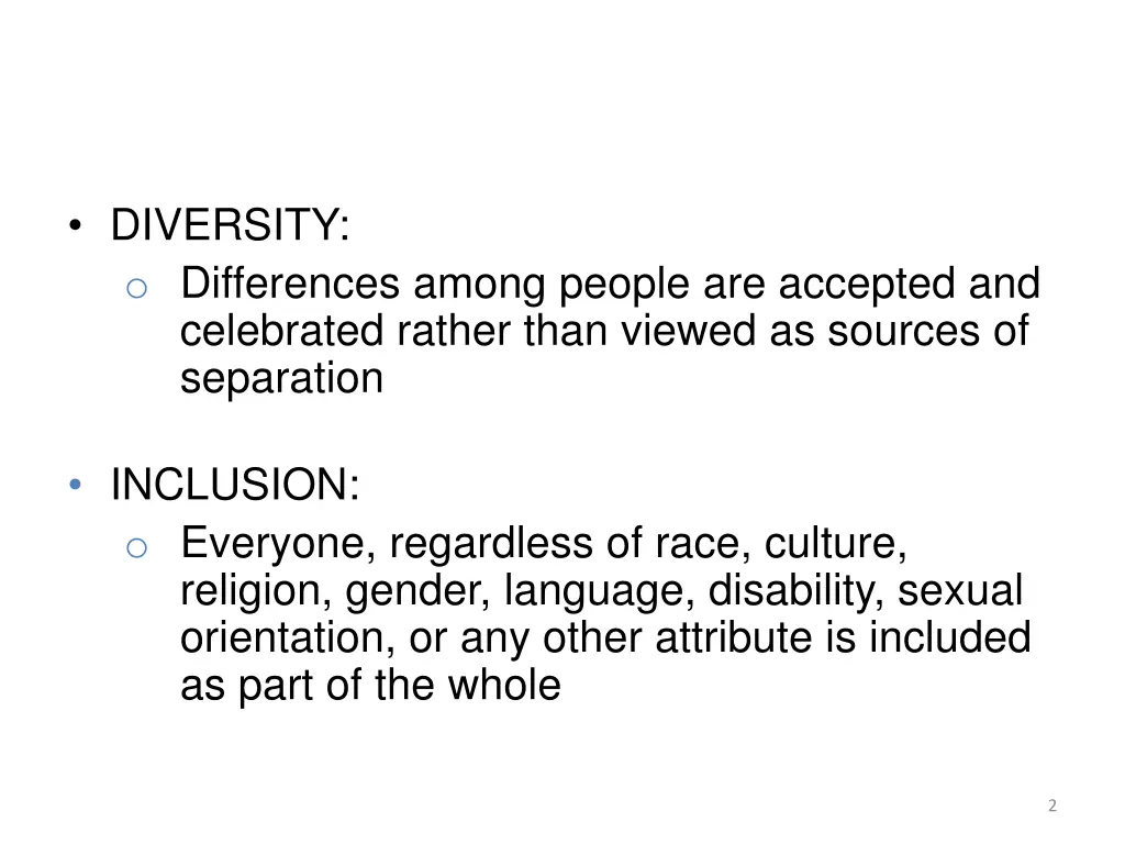 diversity and inclusion