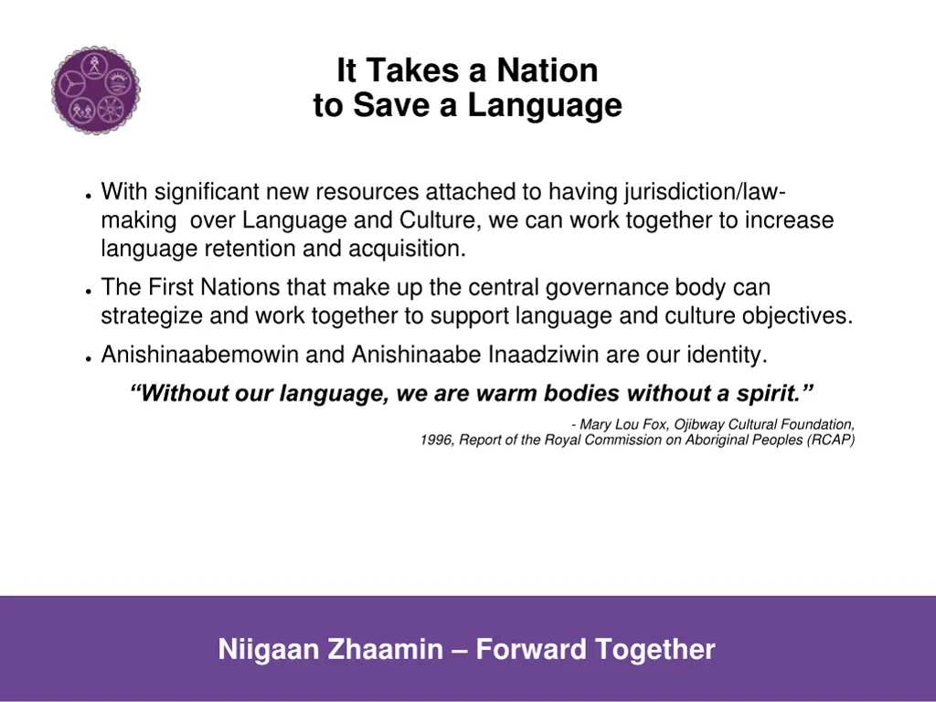 it takes a nation to save a language