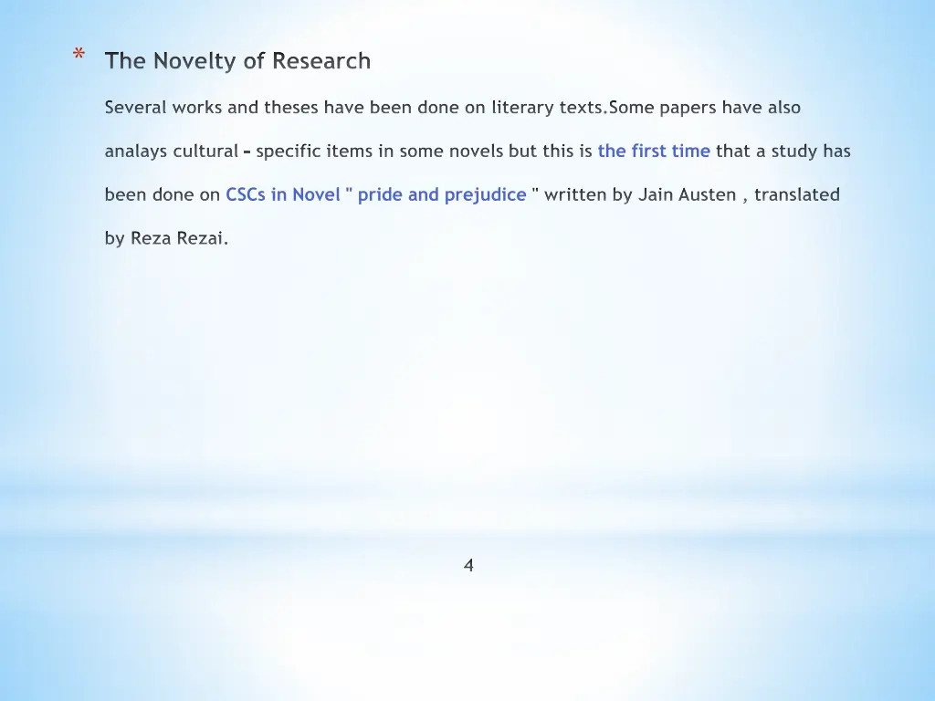 the novelty of research