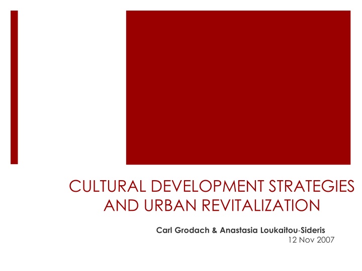 cultural development strategies and urban