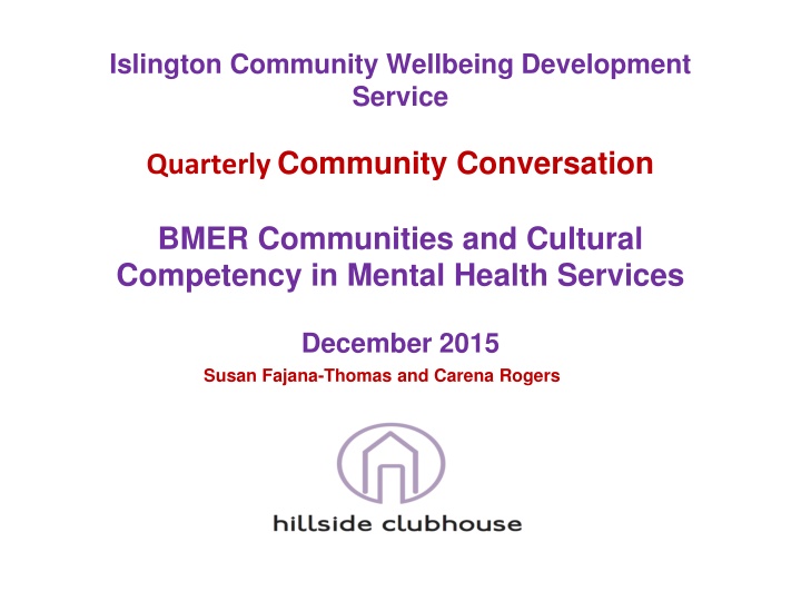islington community wellbeing development service