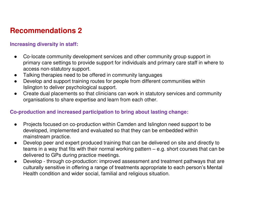 recommendations 2