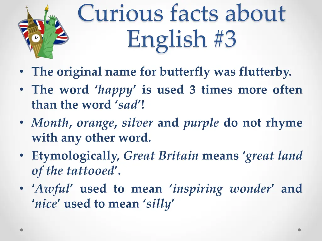 curious facts about english 3