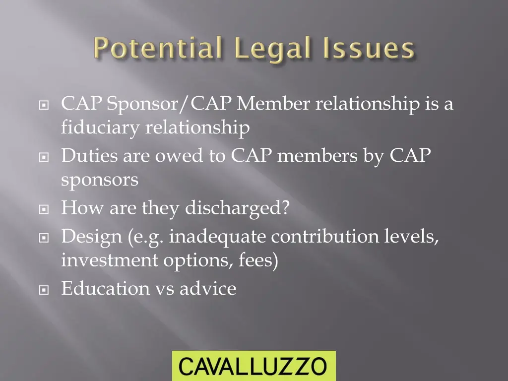 cap sponsor cap member relationship