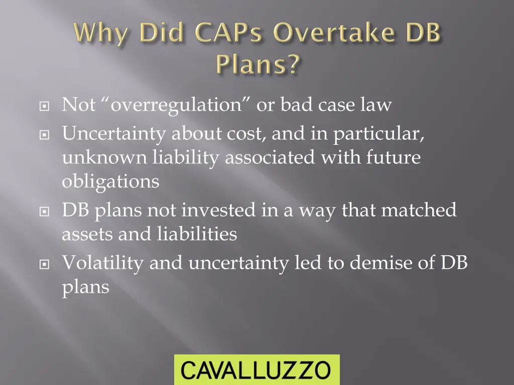 not overregulation or bad case law uncertainty