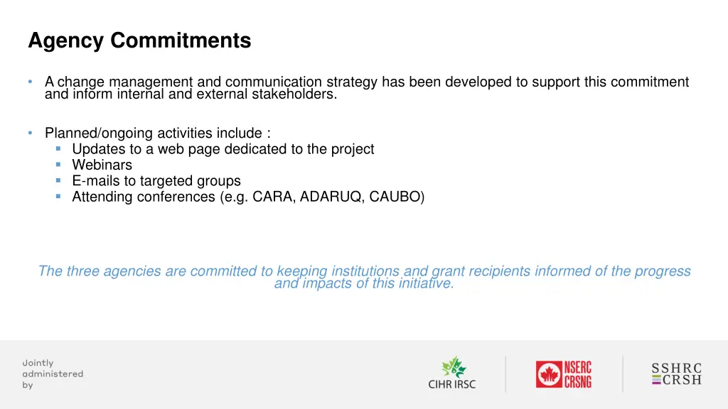 agency commitments