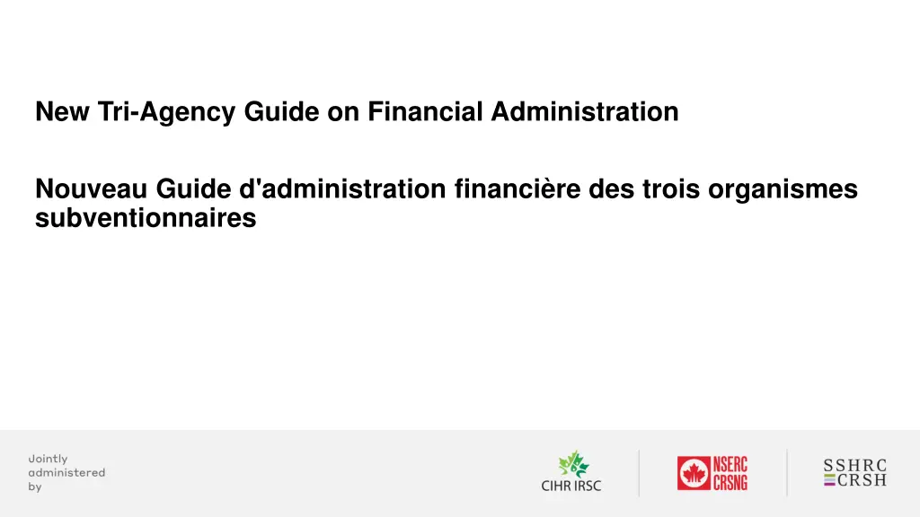 new tri agency guide on financial administration