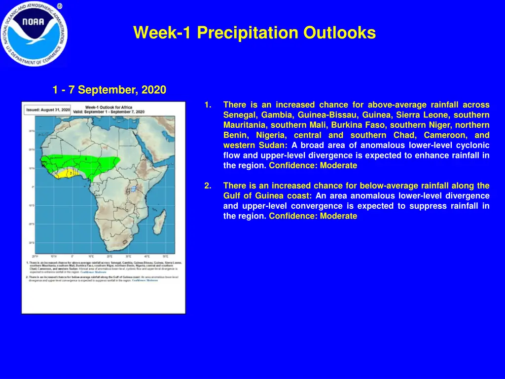week 1 precipitation outlooks