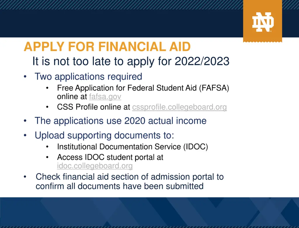 apply for financial aid it is not too late