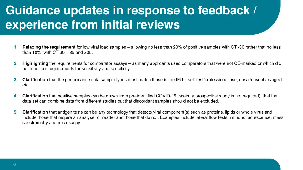 guidance updates in response to feedback