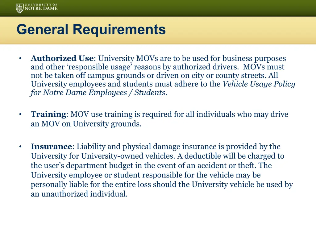 general requirements 1