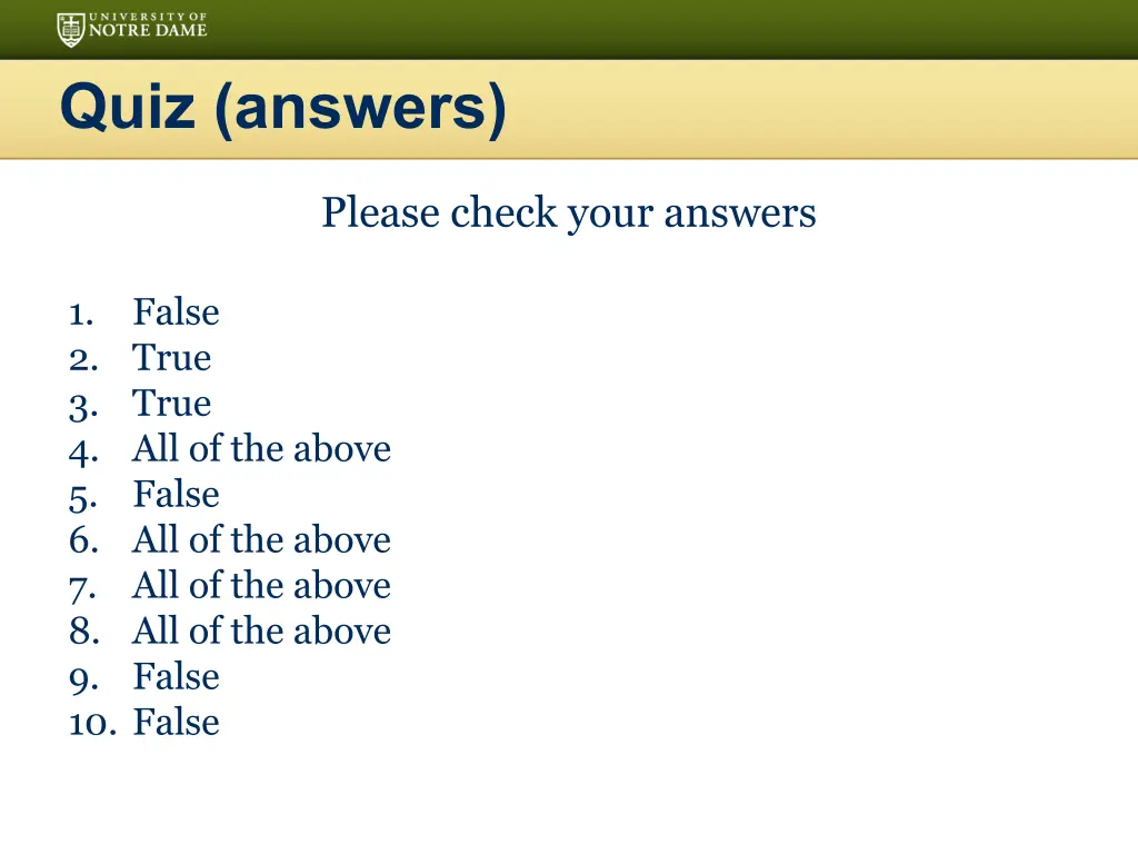 quiz answers