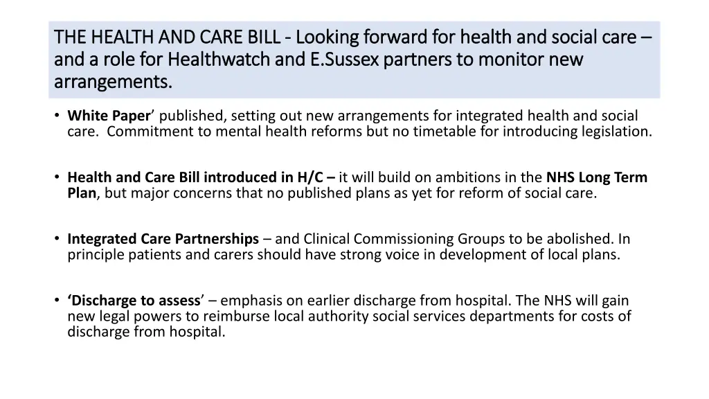 the health and care bill the health and care bill