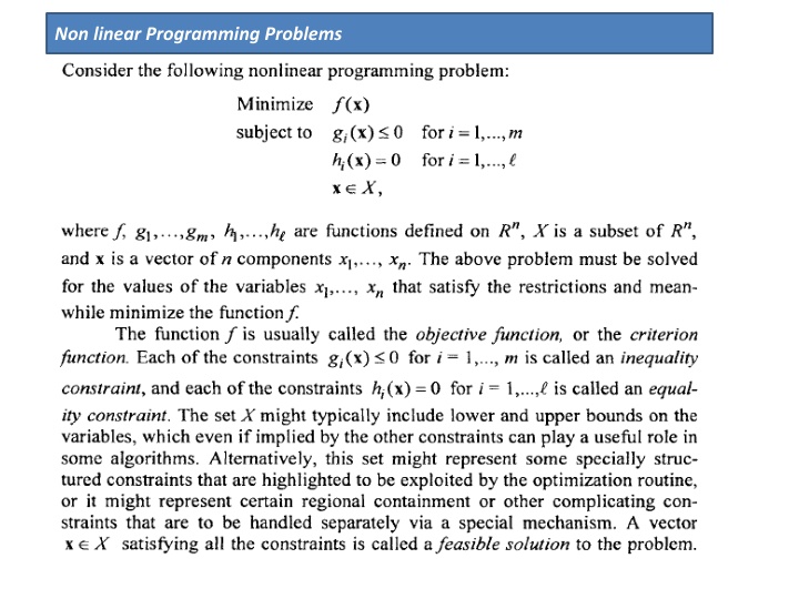non linear programming problems