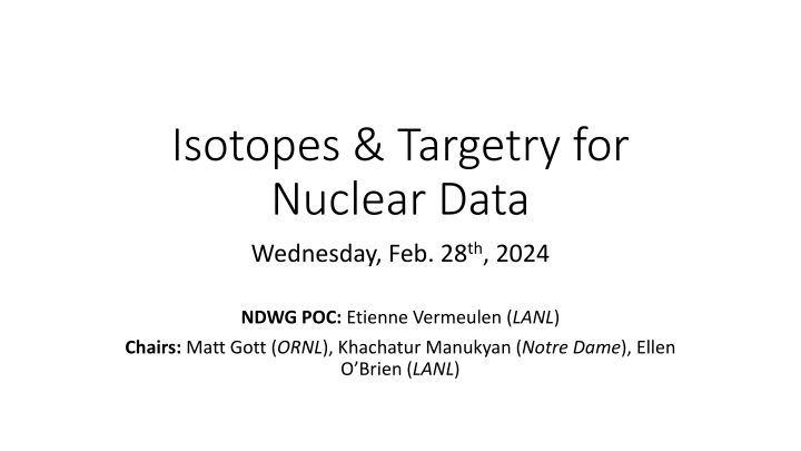 isotopes targetry for nuclear data wednesday