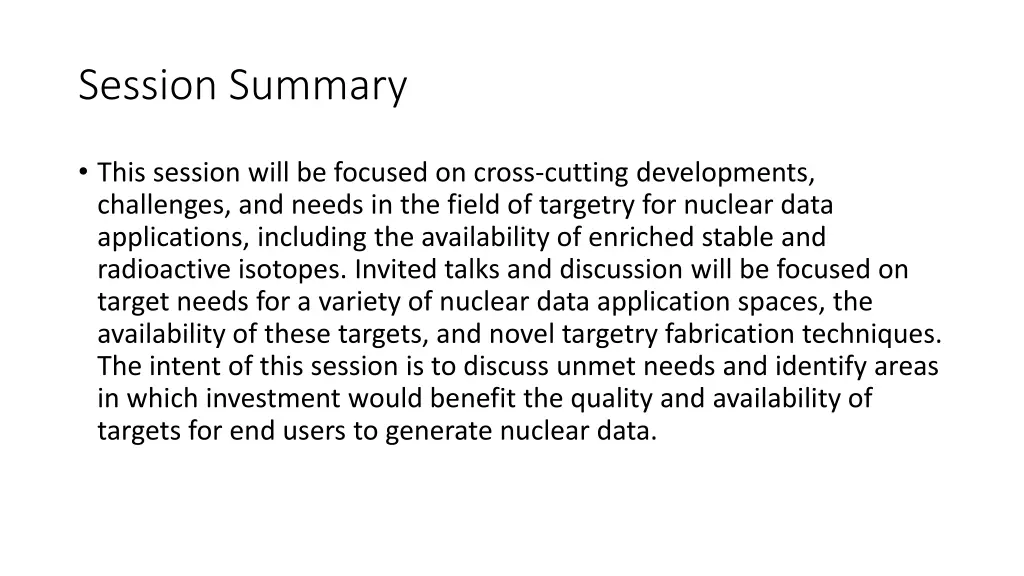 session summary