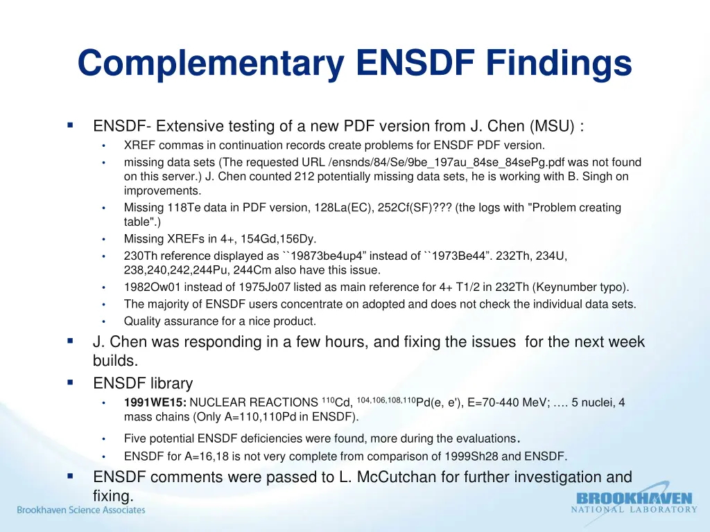 complementary ensdf findings