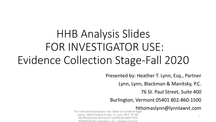 hhb analysis slides for investigator use evidence