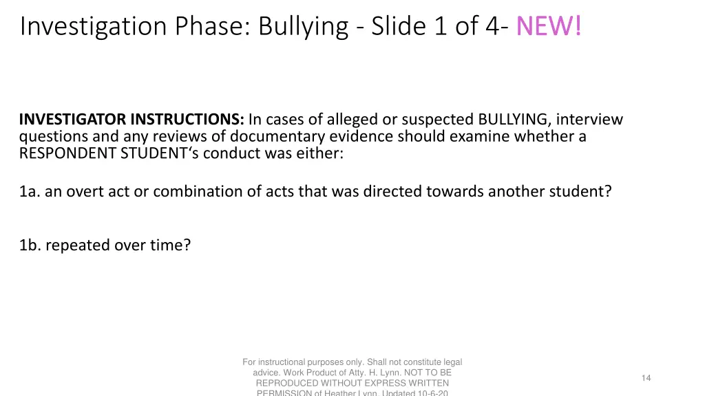 investigation phase bullying slide 1 of 4 new