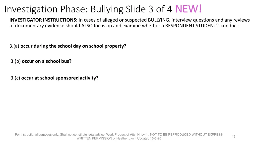 investigation phase bullying slide