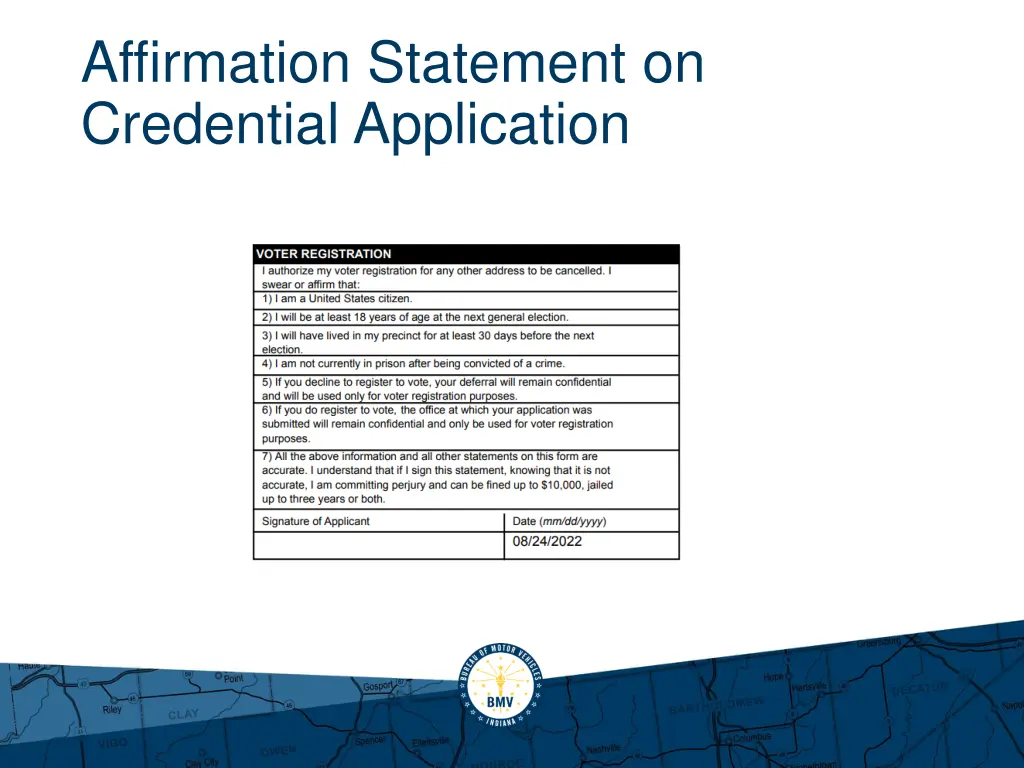 affirmation statement on credential application