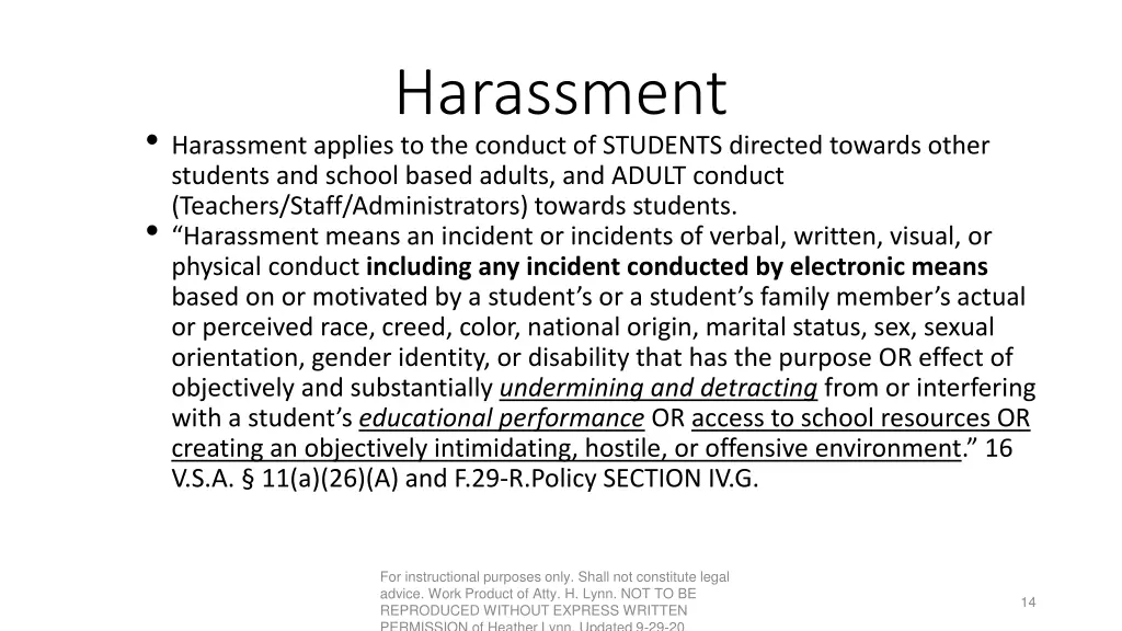 harassment