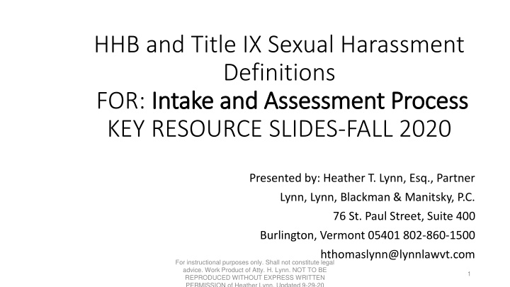 hhb and title ix sexual harassment definitions