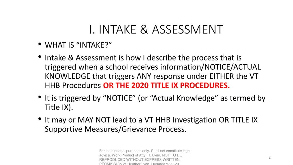 i intake assessment what is intake intake