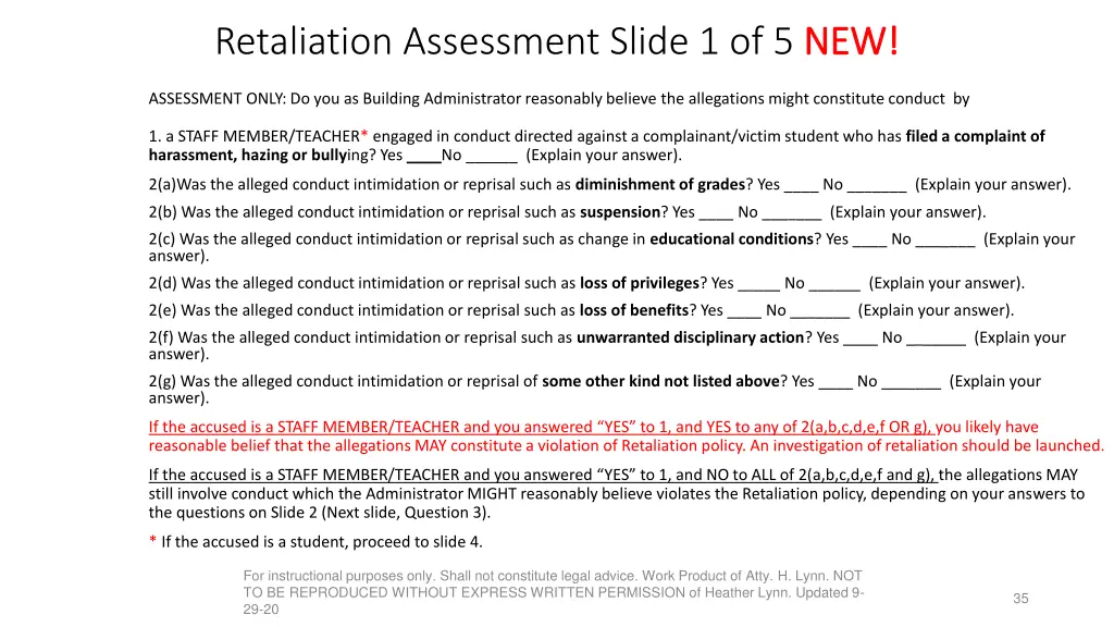 retaliation assessment slide 1 of 5 new