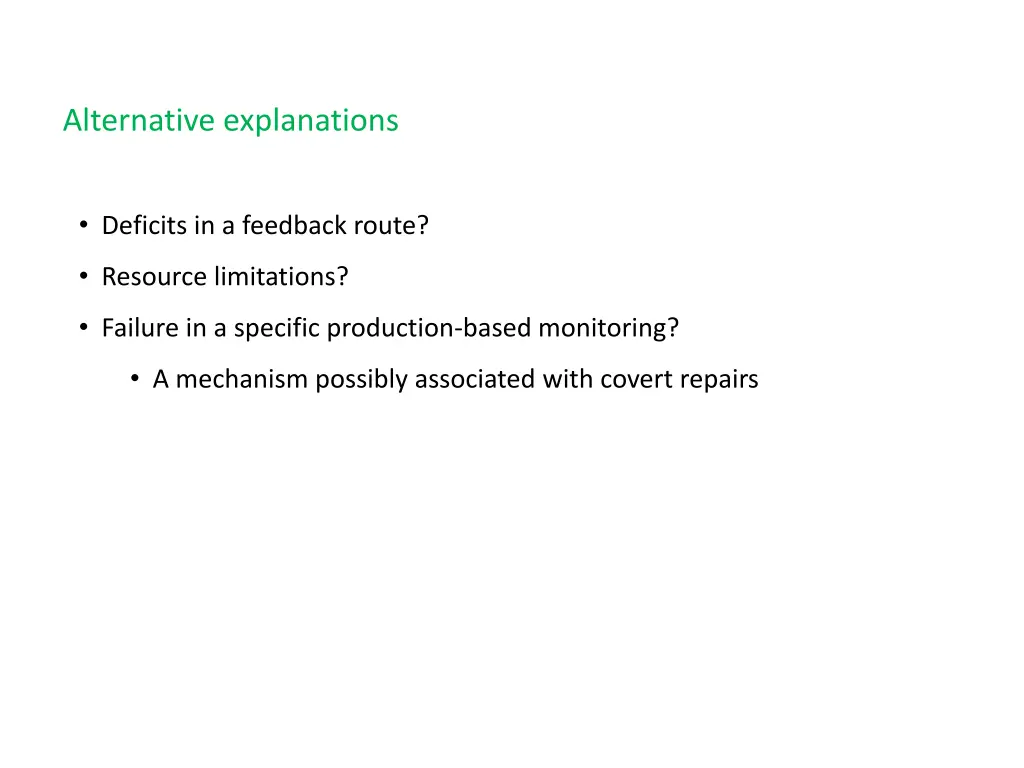 alternative explanations