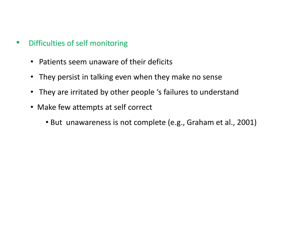 difficulties of self monitoring