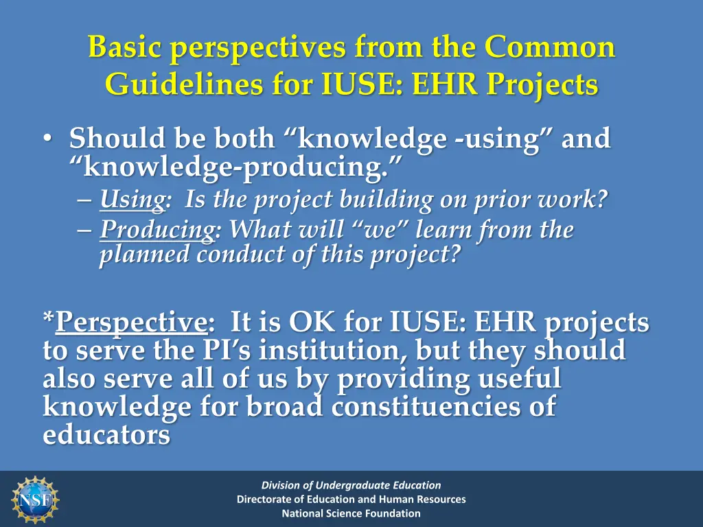 basic perspectives from the common guidelines