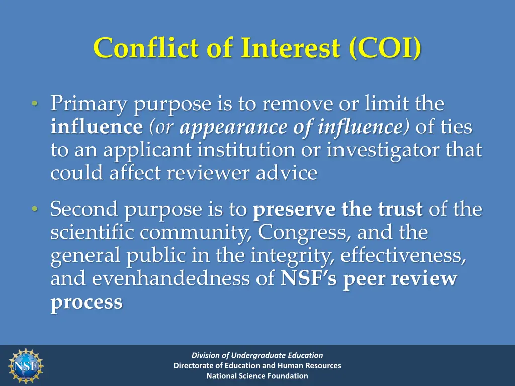 conflict of interest coi