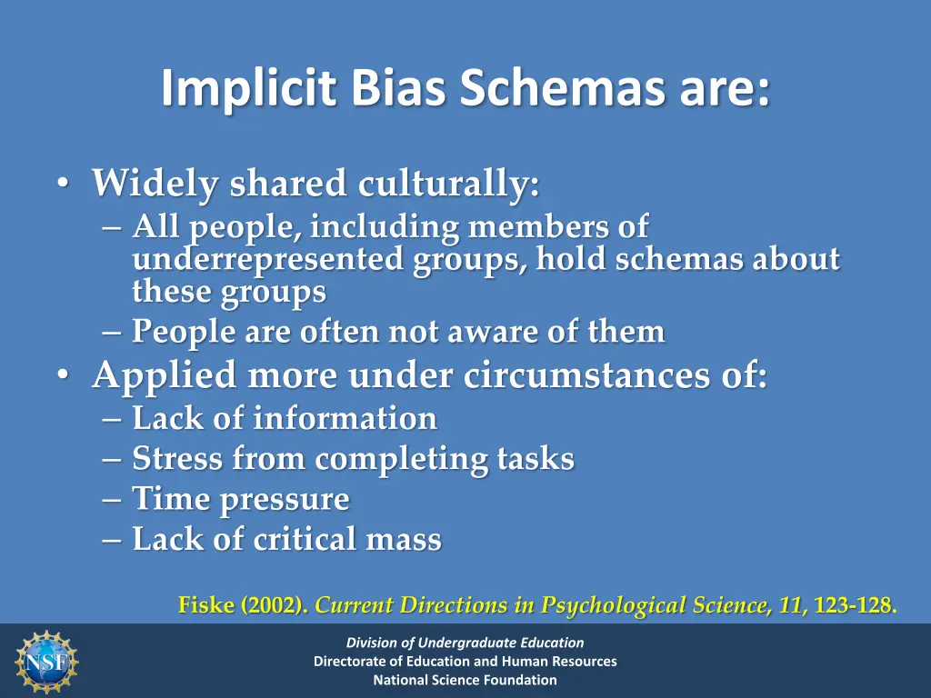 implicit bias schemas are