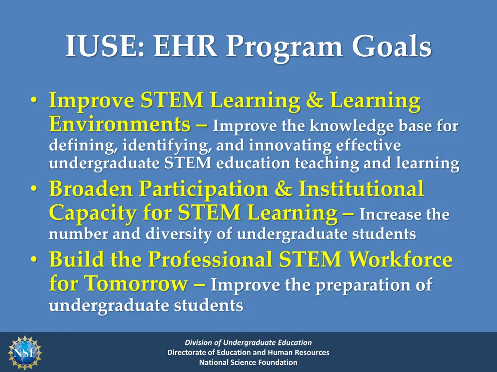 iuse ehr program goals